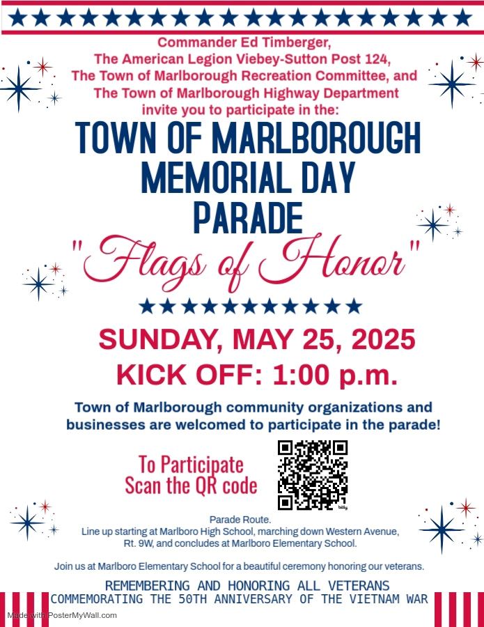 2025 Memorial Day Parade Flyer Marlborough